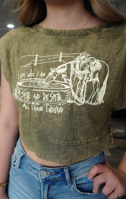Spite Acid Wash Muscle Crop Tank