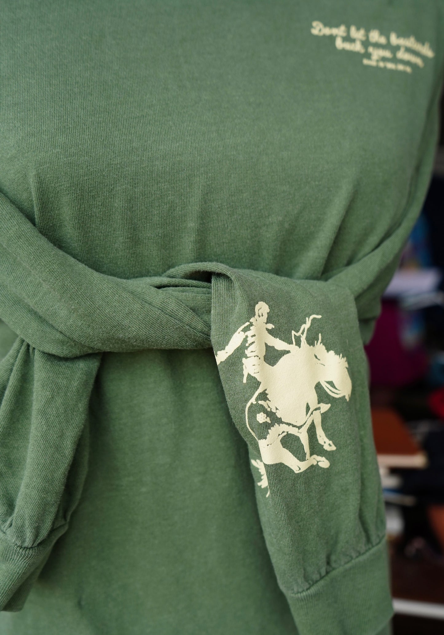 Olive Bucked Down - Comfort Colors Long Sleeve