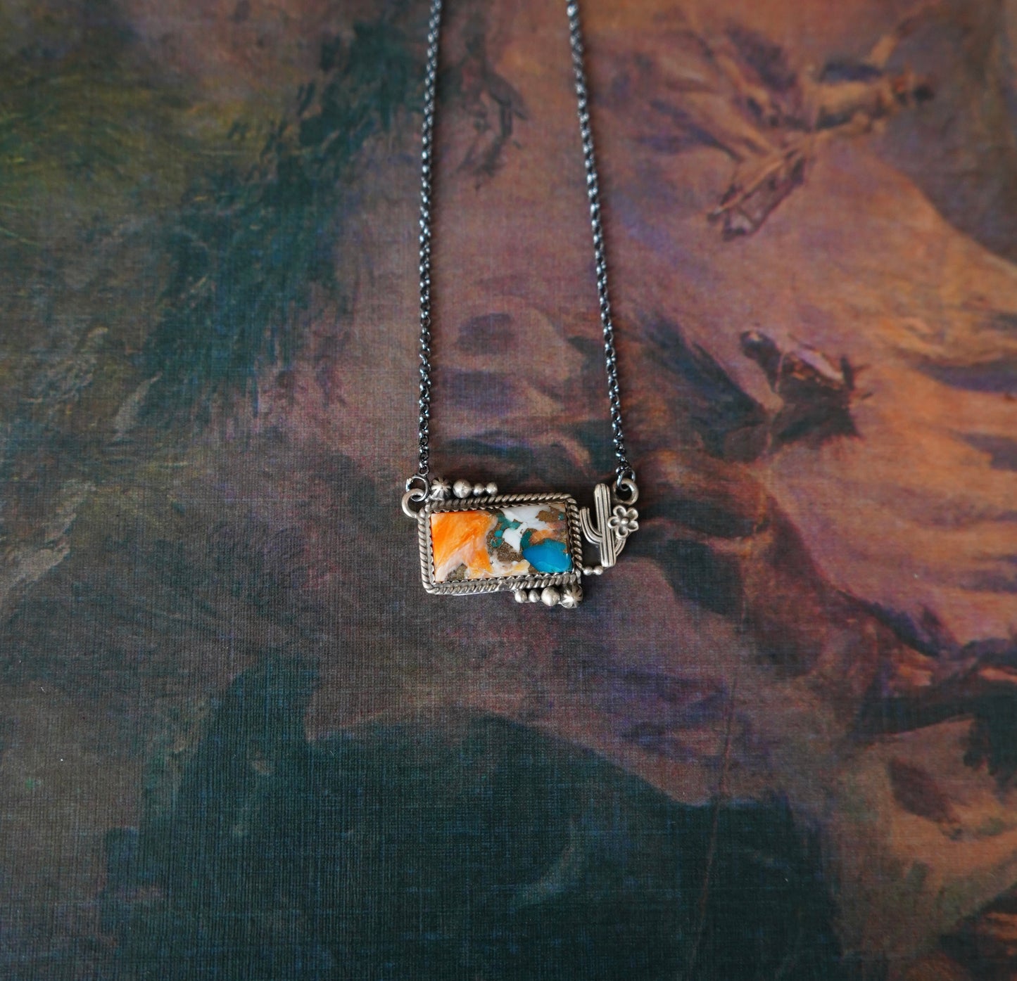 Cactus & Turquoise Bar Necklaces