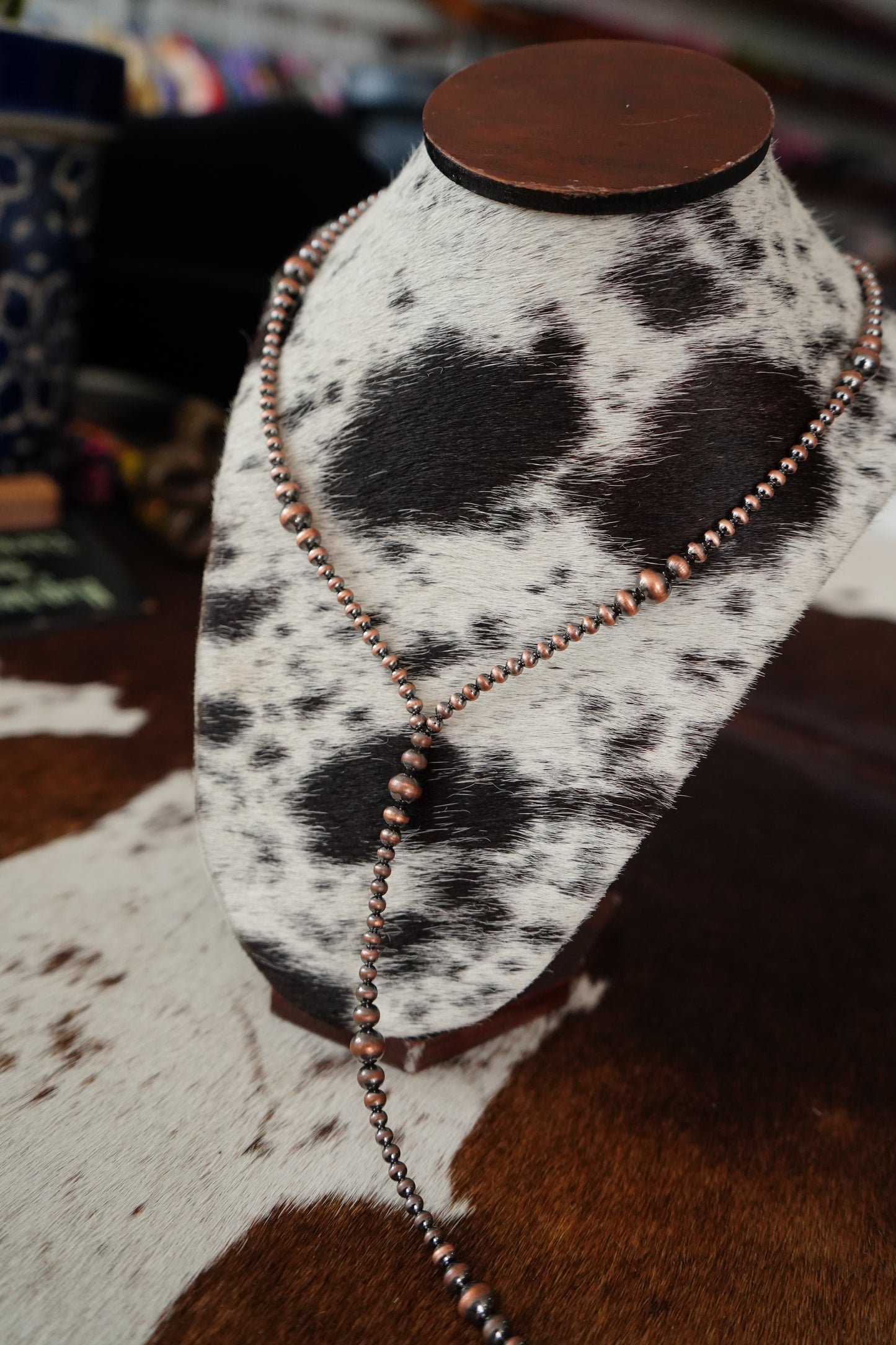 Graduated Copper Lariat Necklace
