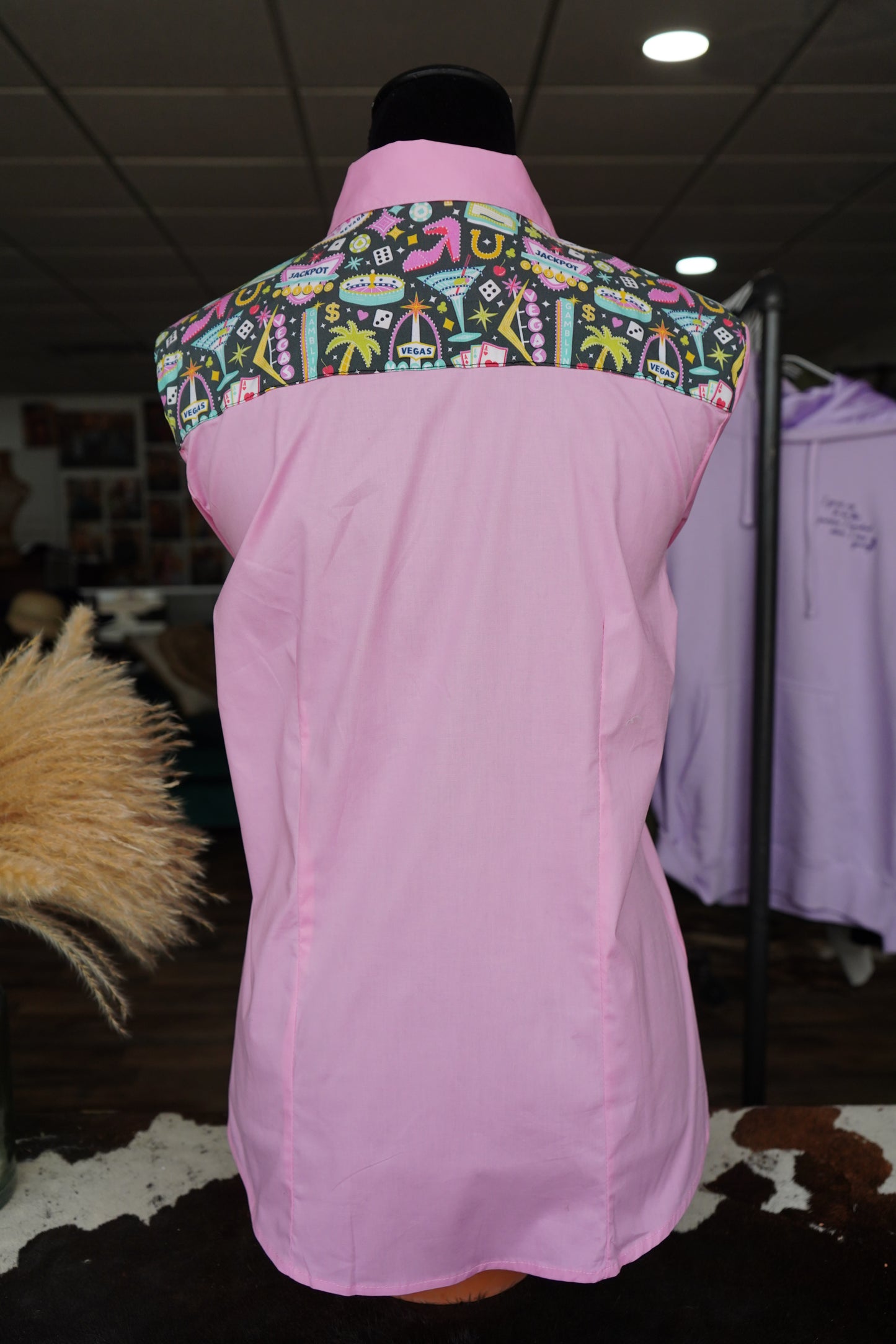XL - Pink Vegas on Light Pink Cotton Button Down