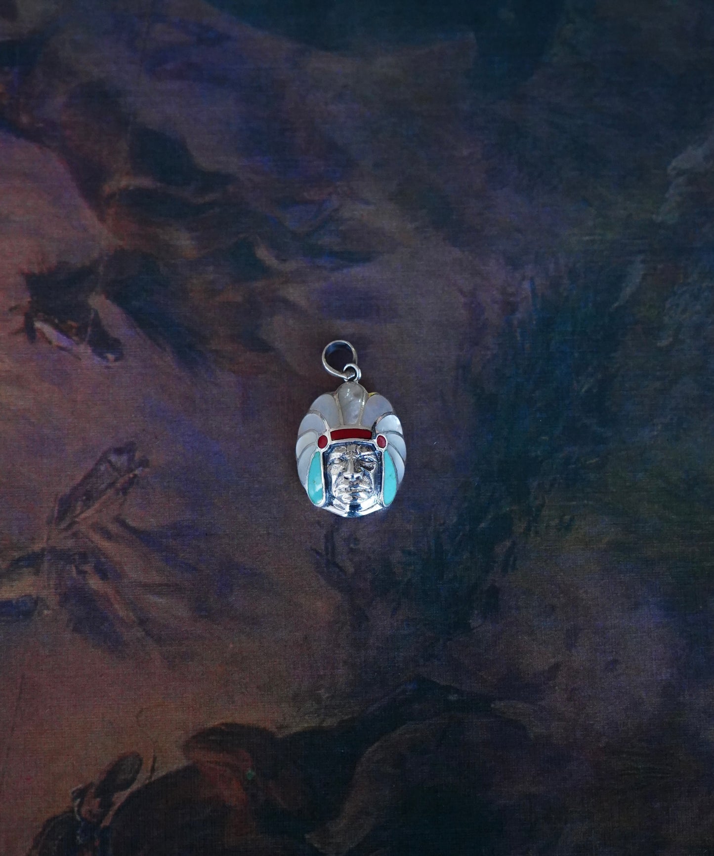 Inlay Chief Head Pendants