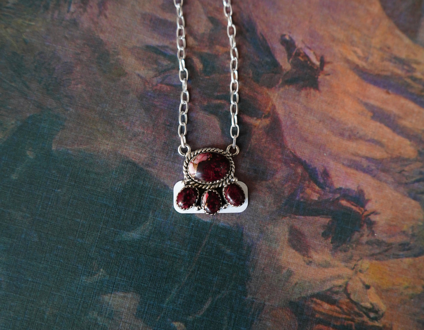 Turquoise 4 Stone Cluster Necklaces