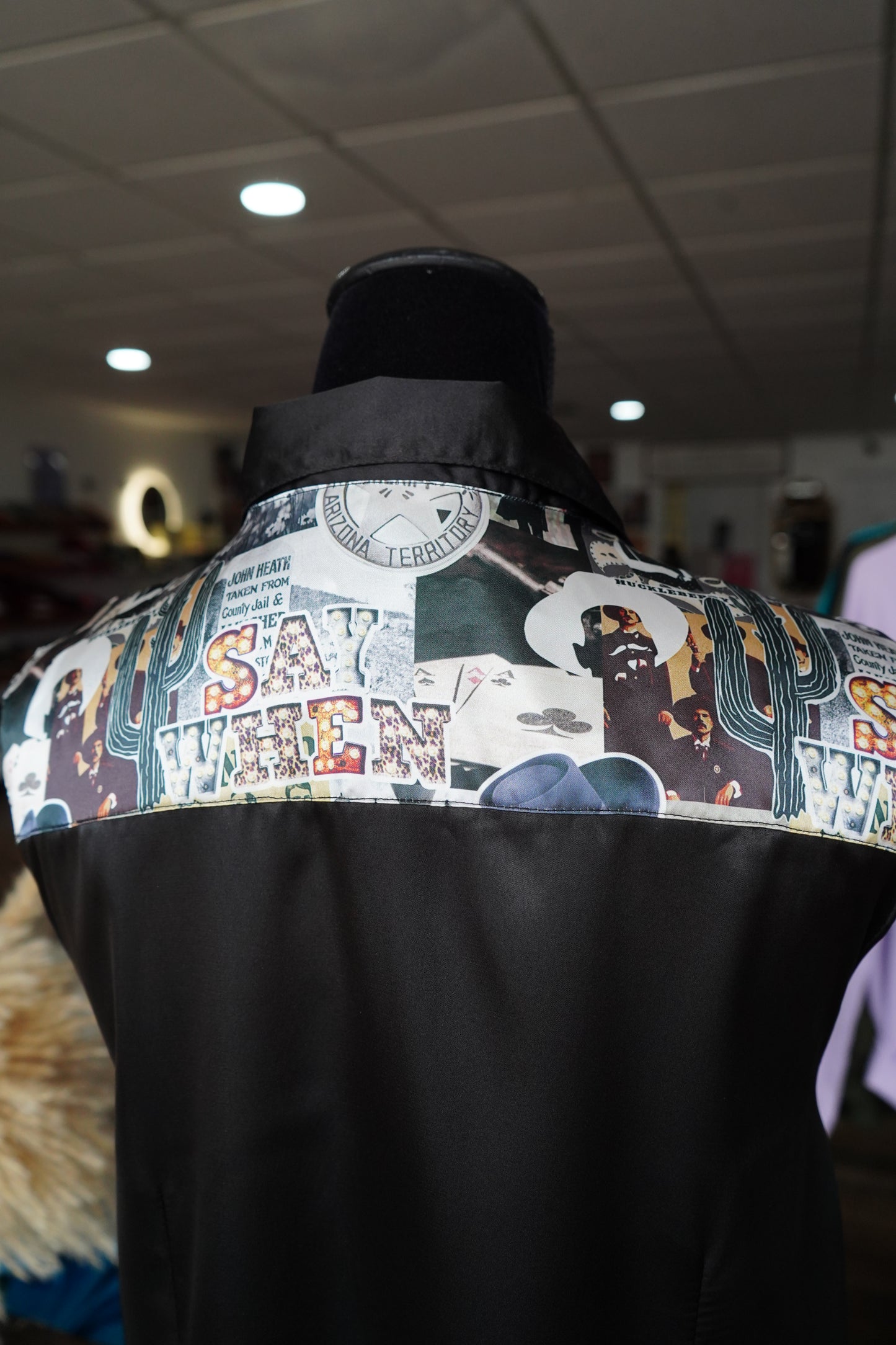 2XL - Tombstone on Black Button Down