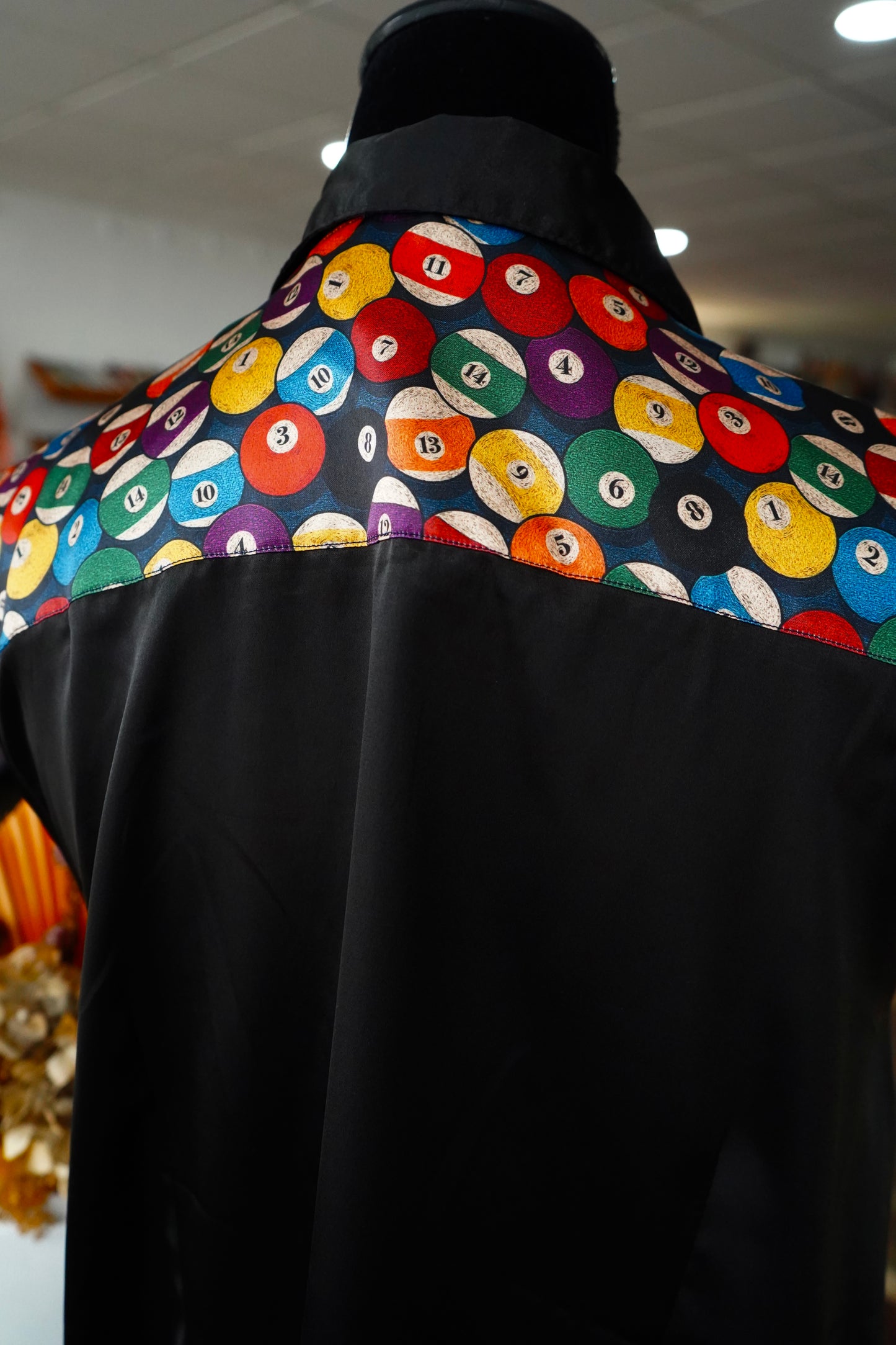 3XL - Billiard Balls on Black Button Down