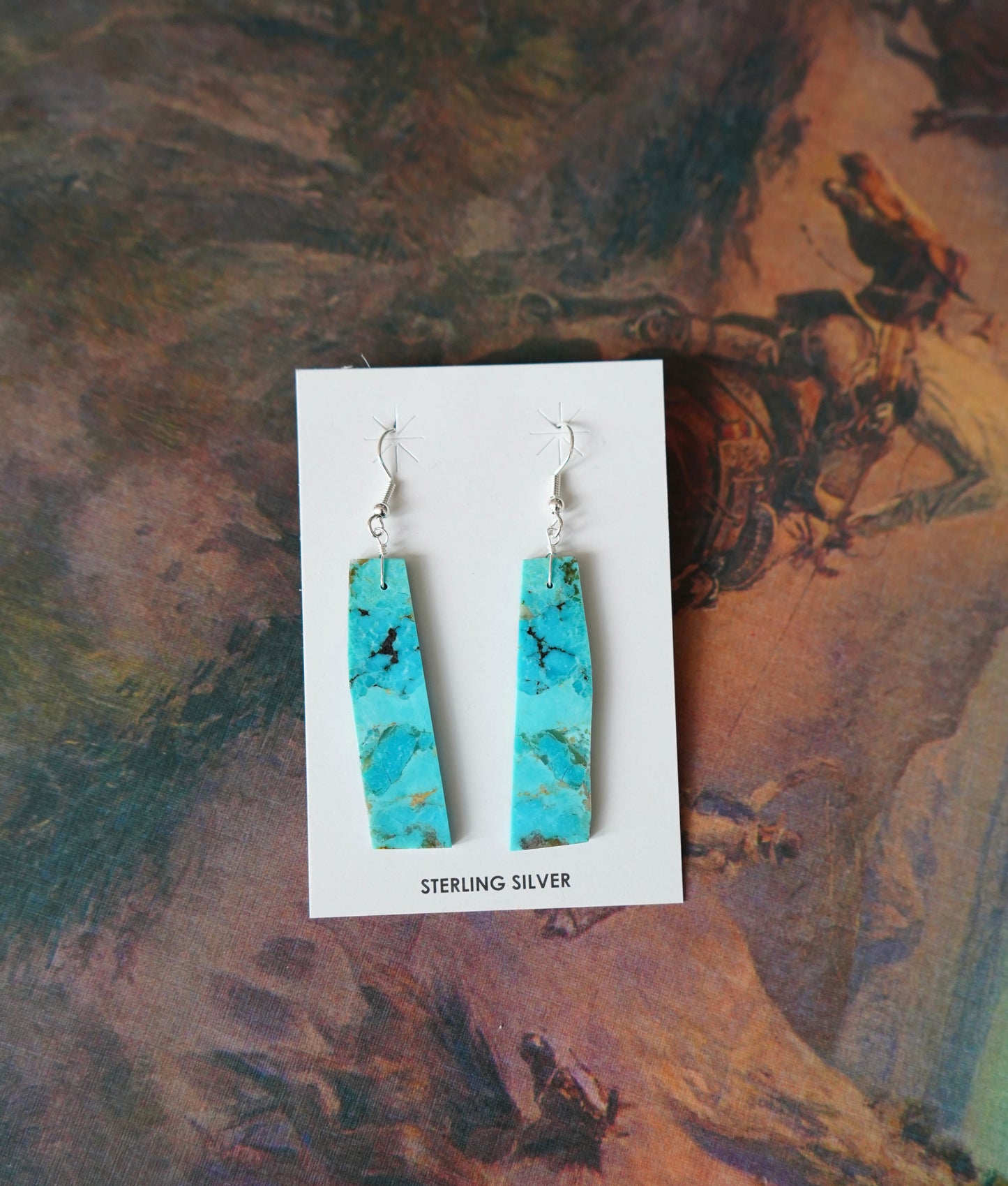 Jameson Pete Turquoise Slab Fish Hook Earrings