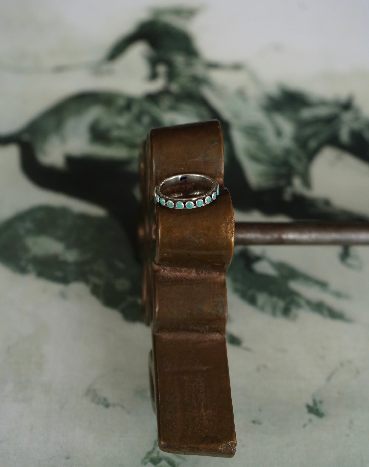 Infinity Turquoise Band Ring - Sz 8