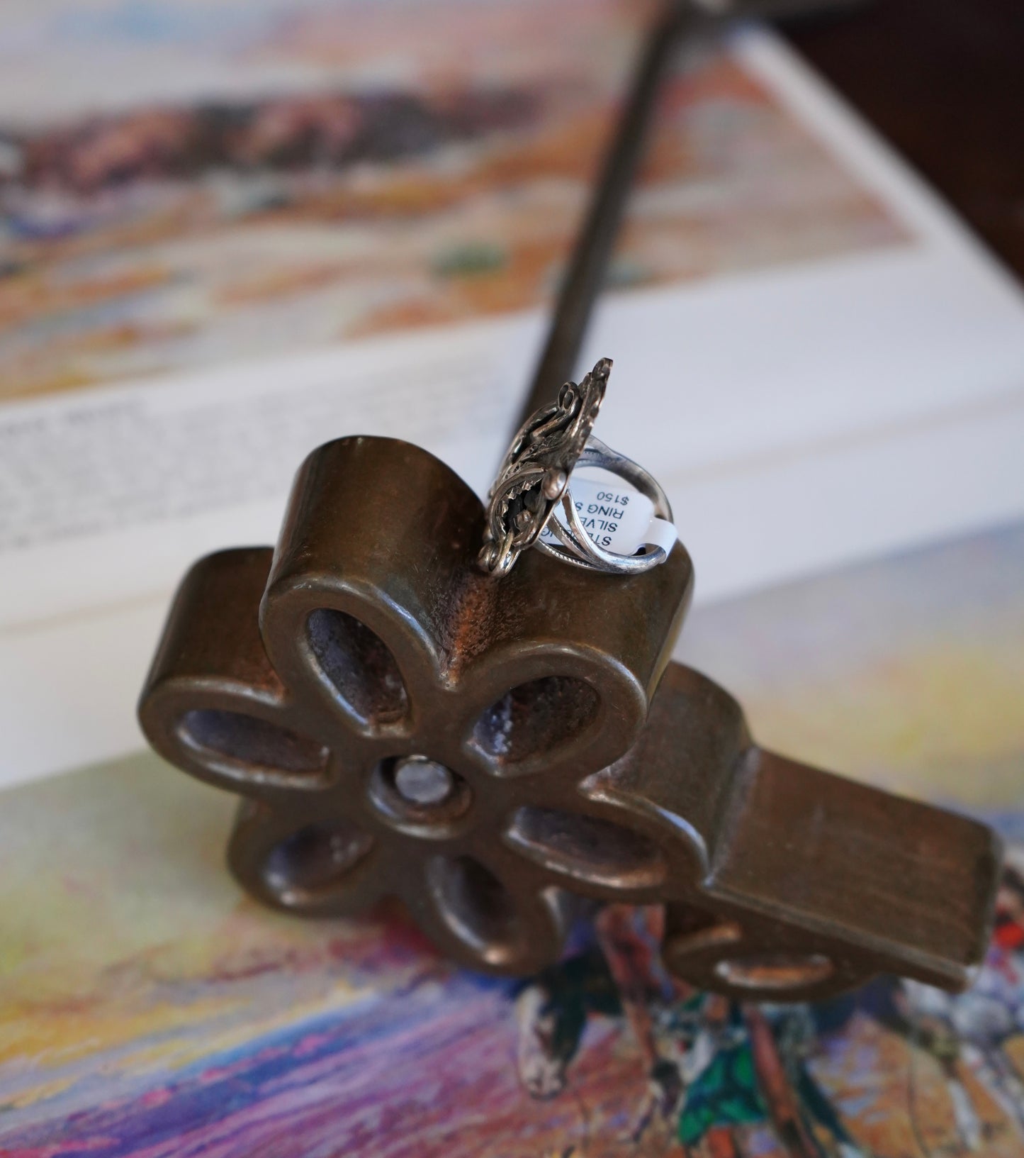 Harry B. Yazzie Sterling Silver Leaf Ring - Sz 6.5