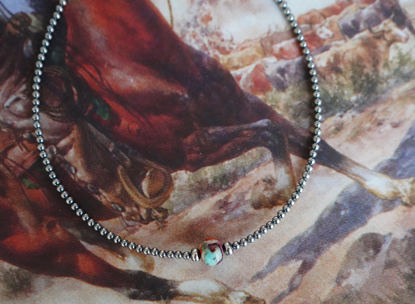 Sterling Silver Pearls w/ Dahlia Bead Necklace - 14”