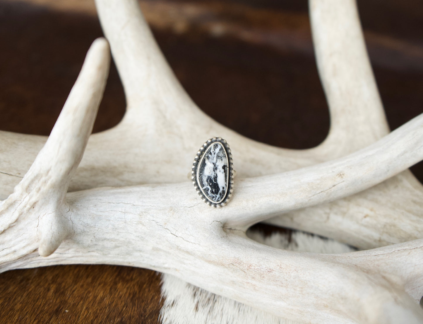 White Buffalo Ring Sz. 6