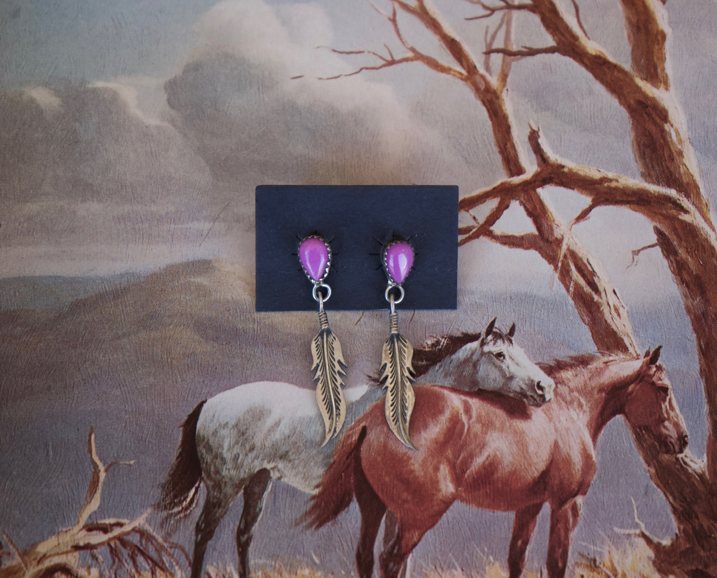 Purple Post Stud Earrings