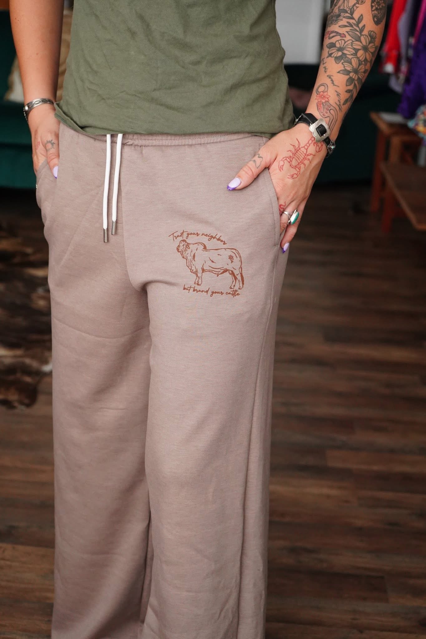 Brand Your Cattle Scuba Drawstring Sweatpants