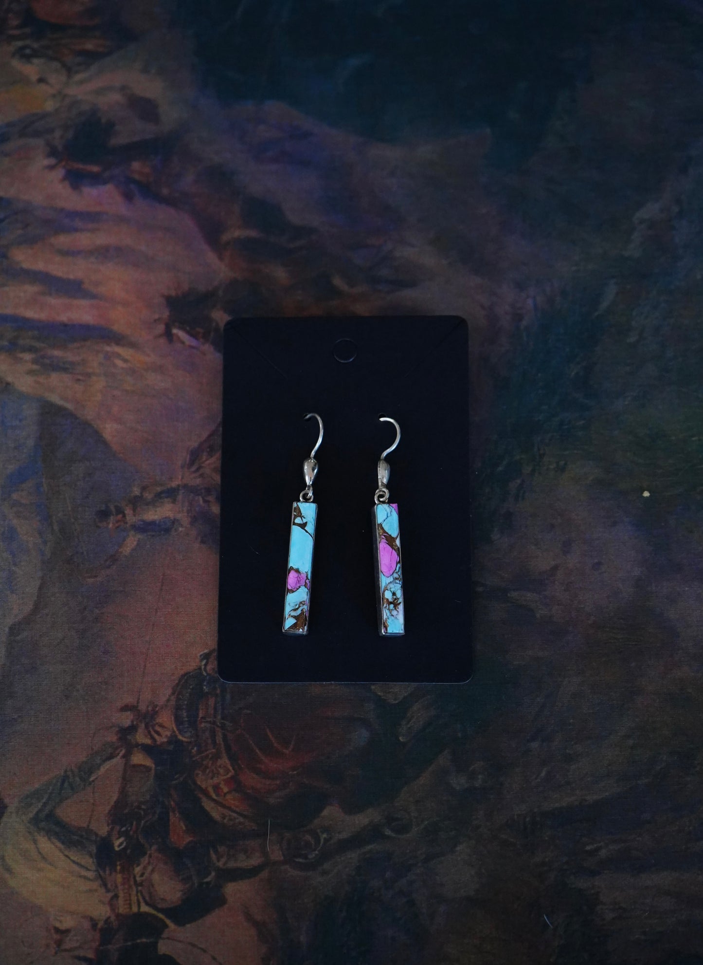 Cotton Candy Bar Fish Hook Earrings