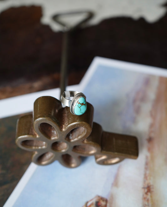Antionette Martinez Turquoise Teardrop Ring - Adj