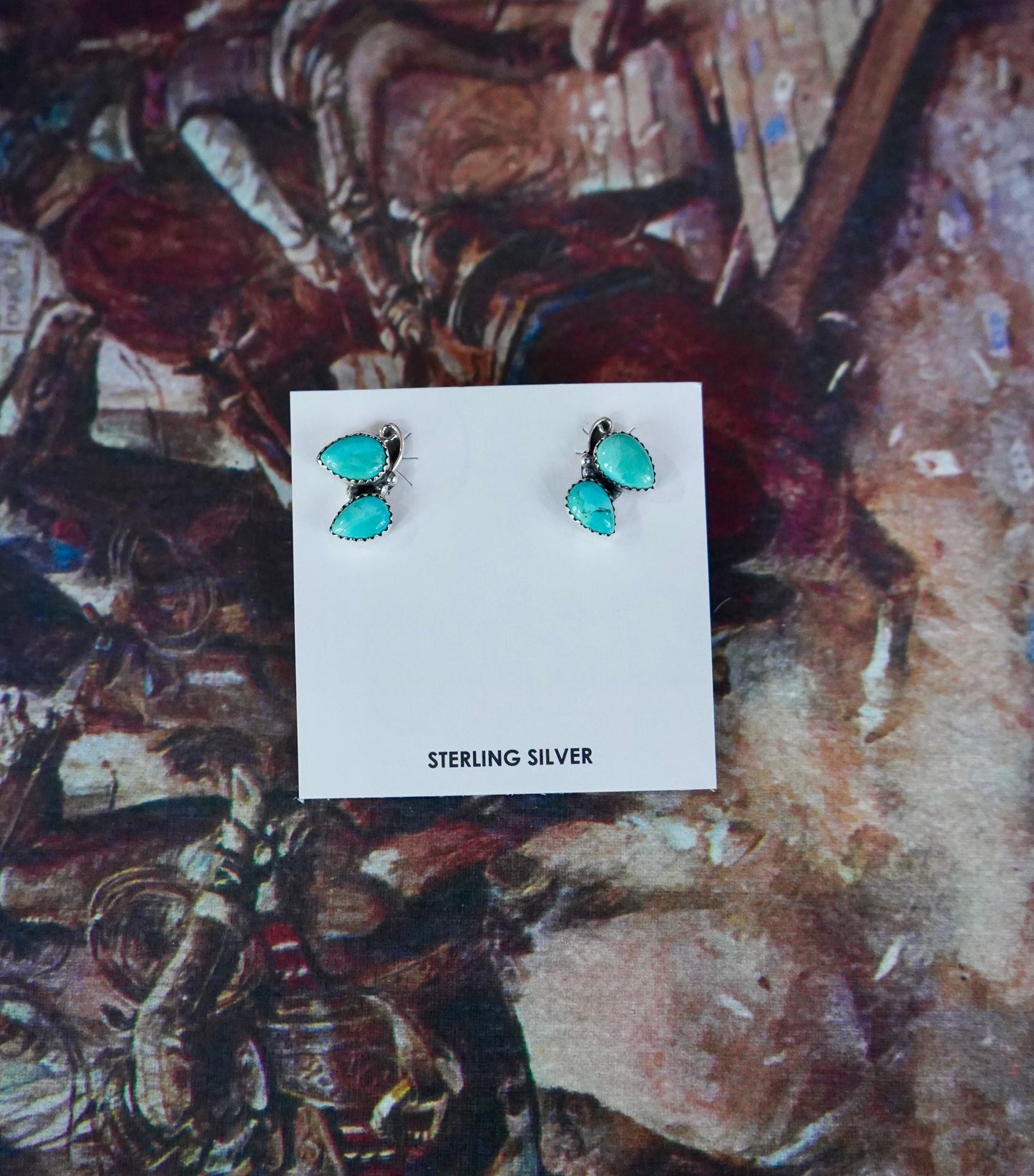 Turquoise Butterfly Stud Earrings
