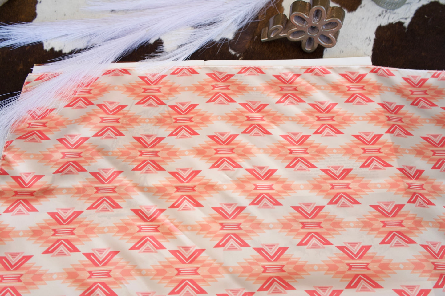 Pastel Coral Aztec Wild Rag