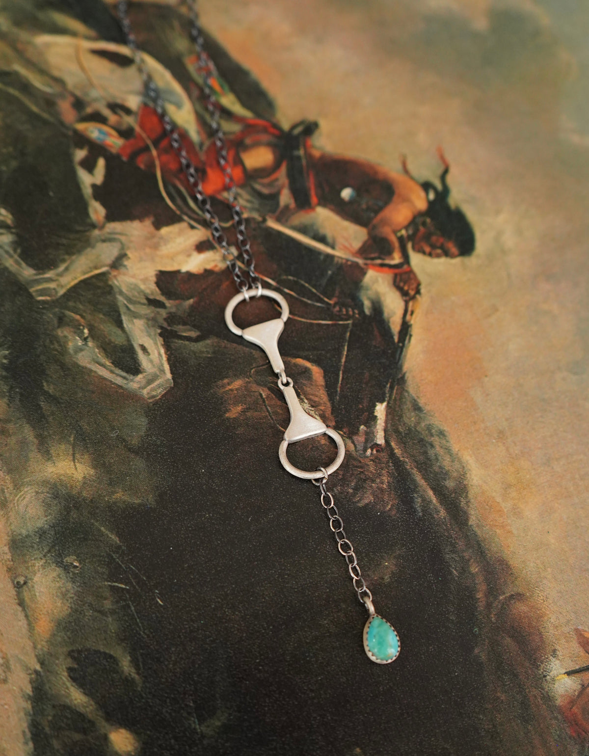 Turquoise Snaffle Bit Necklace