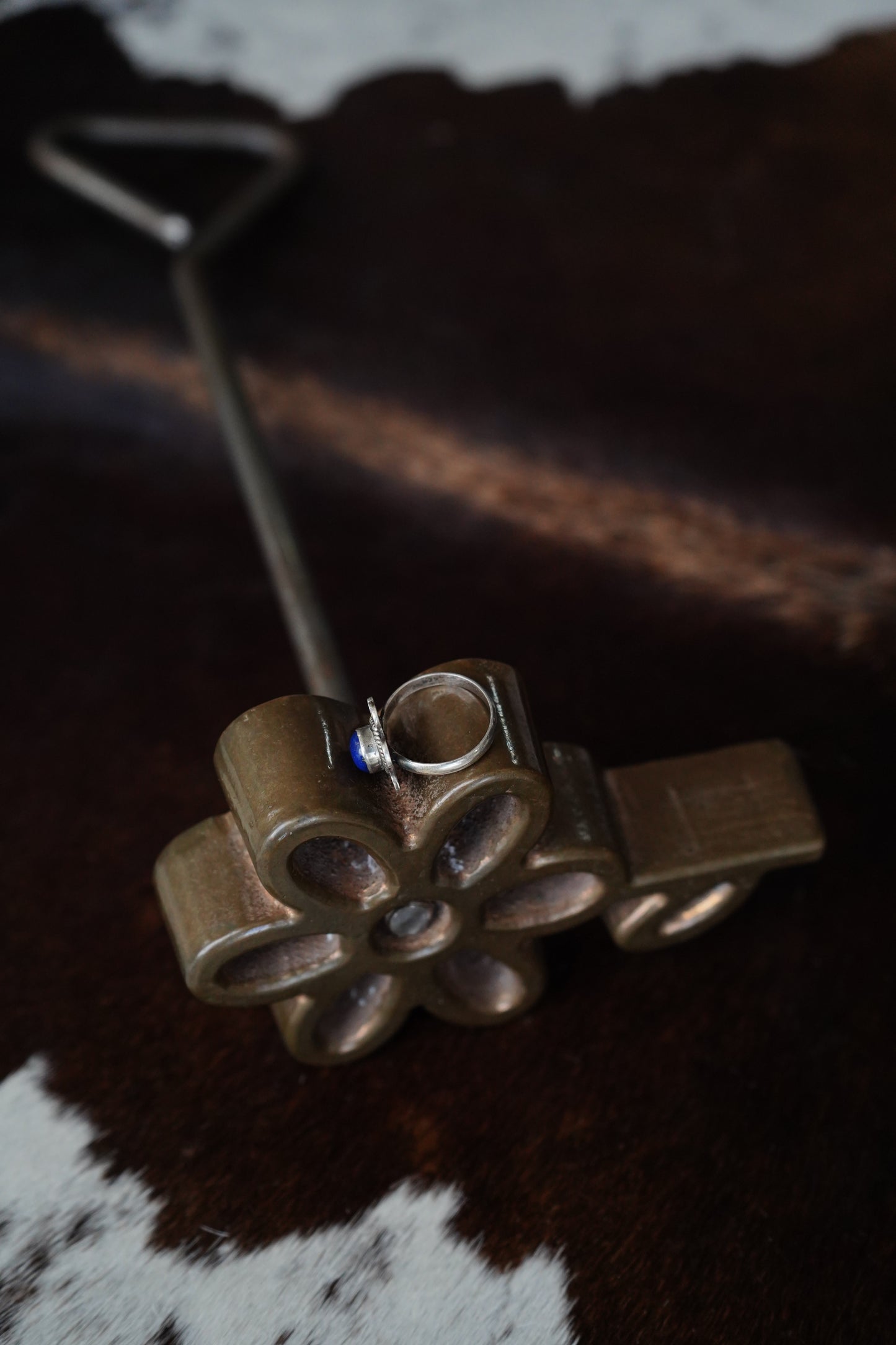 Blue Lapis Flower Ring - Sz 8