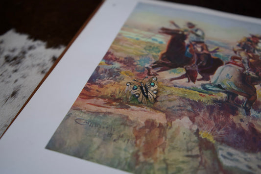 Vintage Turquoise Butterfly Brooch