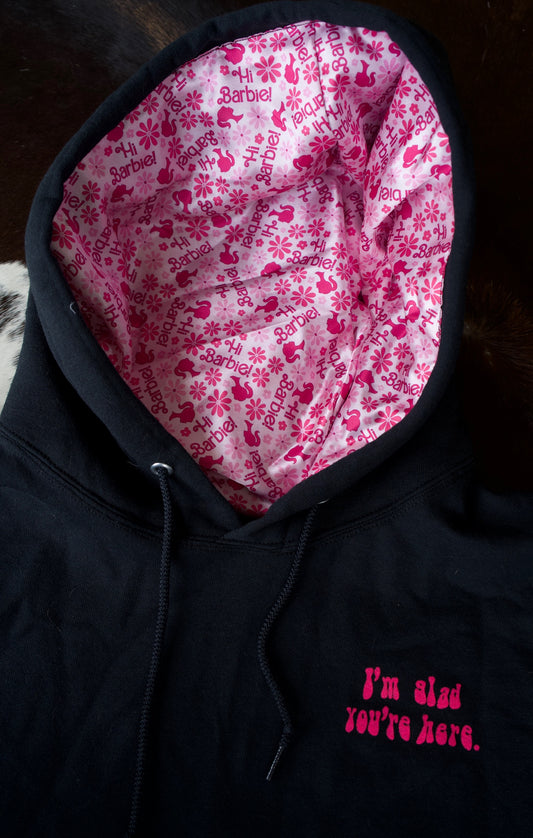 Glad You’re Here Satin Lined Hoodies
