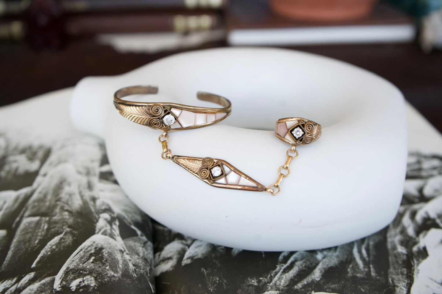 Vintage S. Ray MOP Lariat Cuff Sz. 6