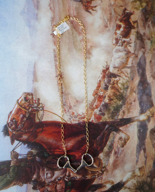 14k Gold Plated Snaffle Bit Necklace