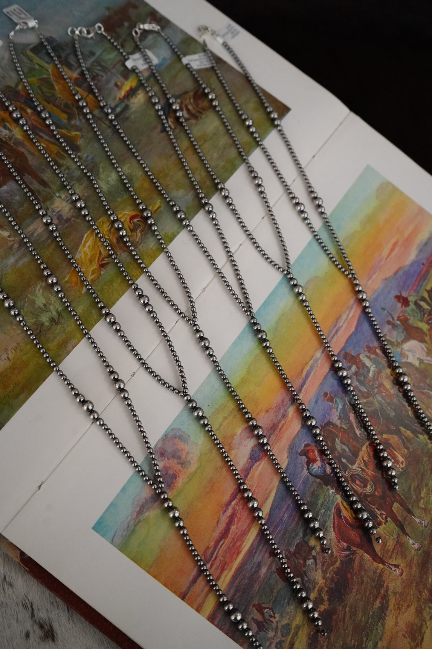 Navajo Pearl Lariat Necklaces 3-6mm