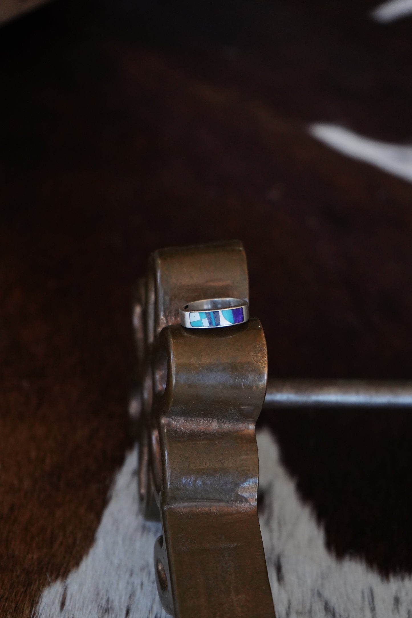 Vintage Multi Stone Inlay Ring - Sz 5.5