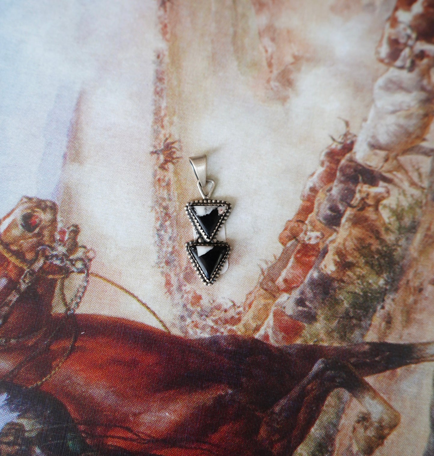 Turquoise Triangular 2 Stone Pendants