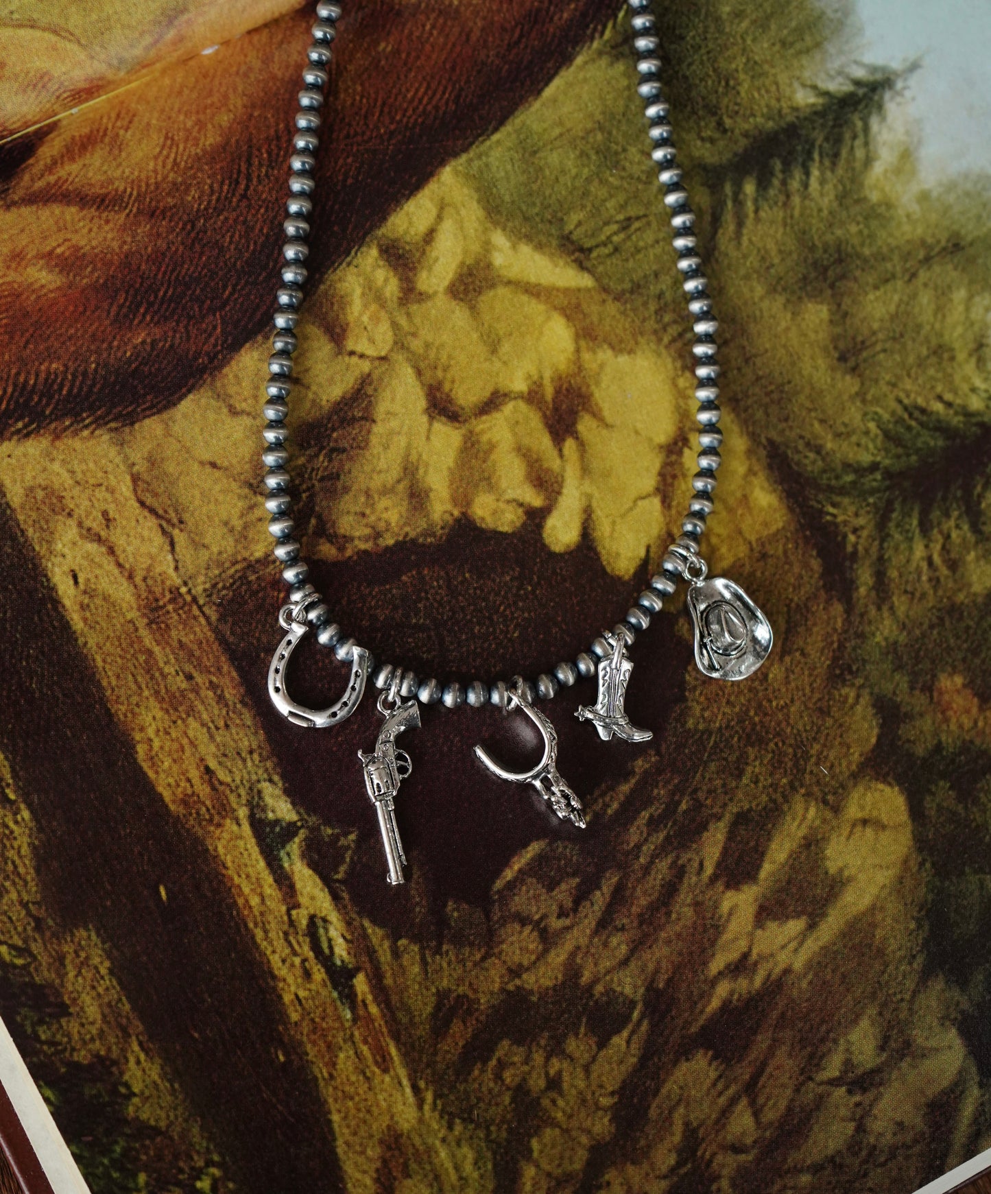Sterling Silver Navajo Pearl Charm Necklaces