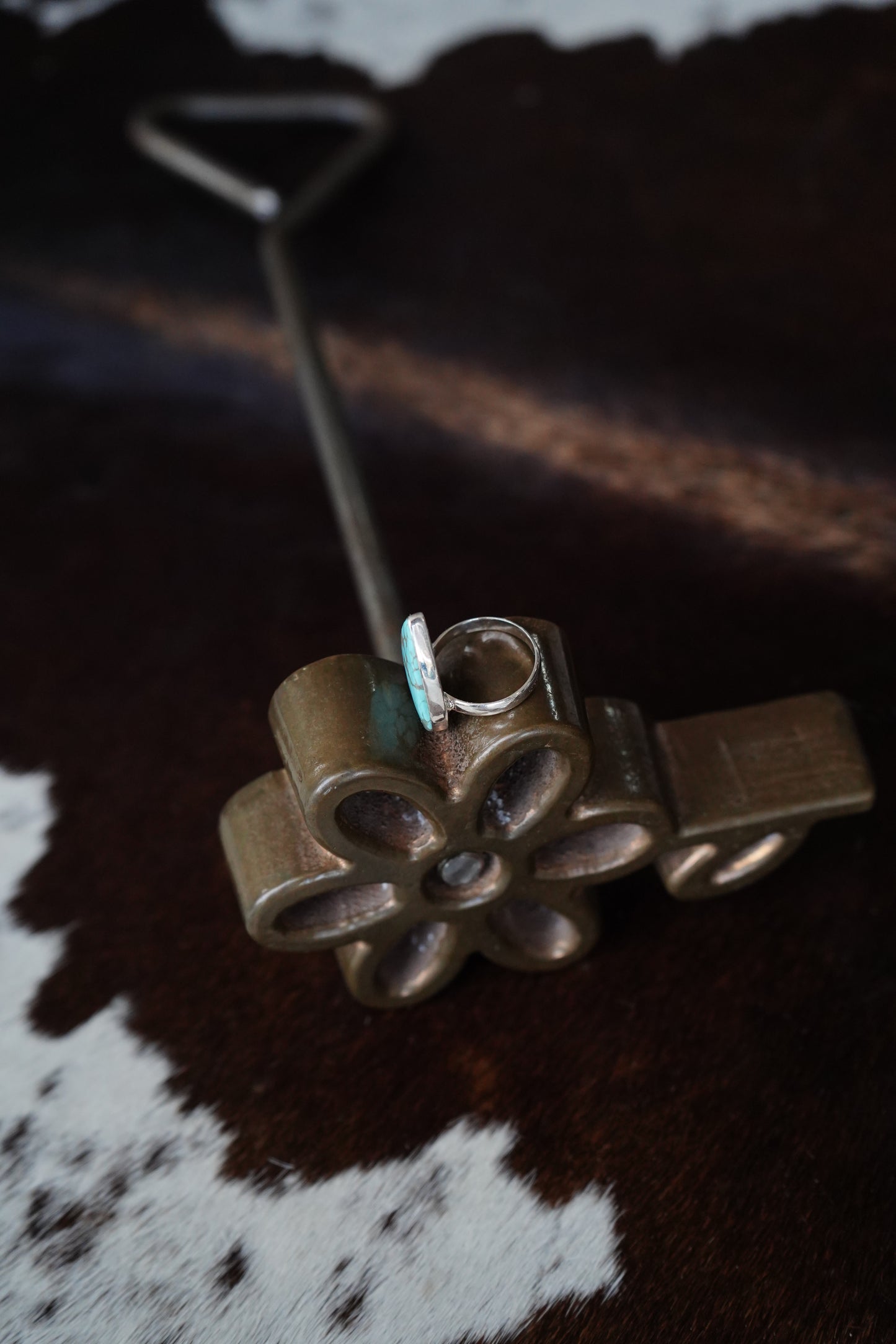 Turquoise Teardrop Ring - Sz 7.5