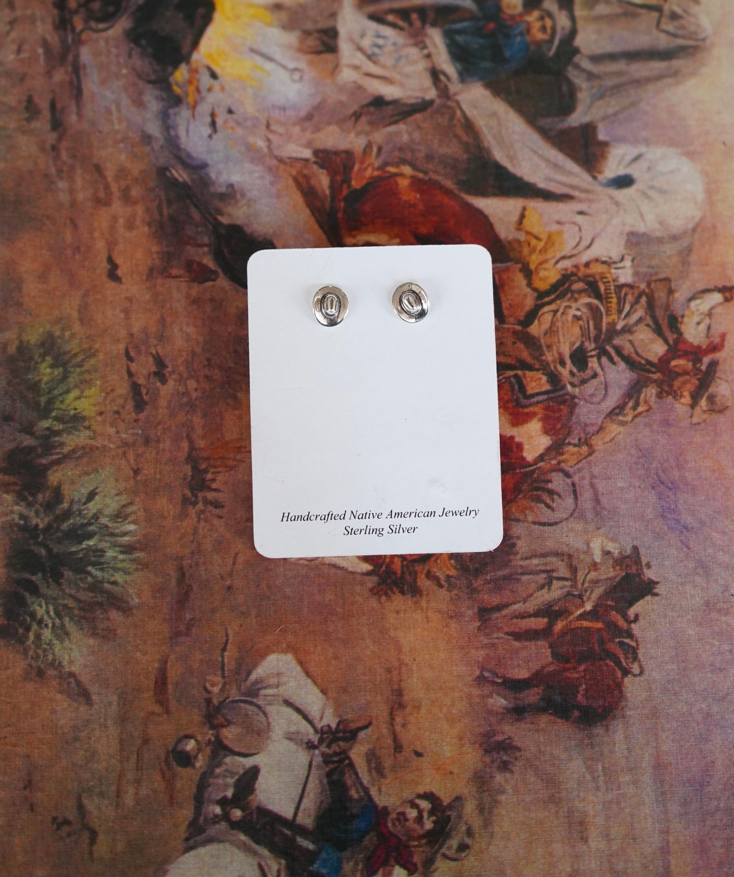 Dainty Sterling Silver Cowboy Hat Stud Earrings