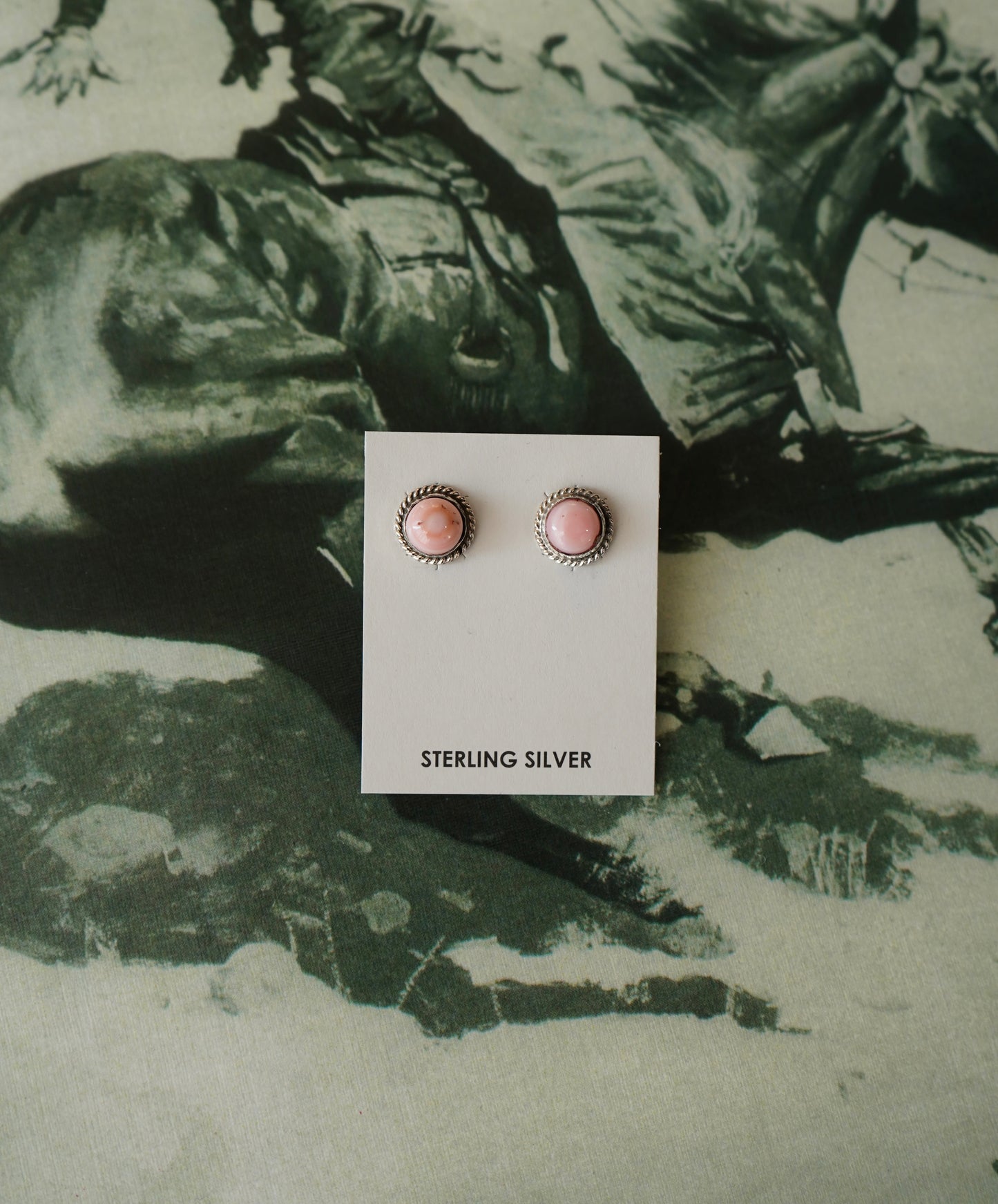 Esther White Round Stone Stud Earrings