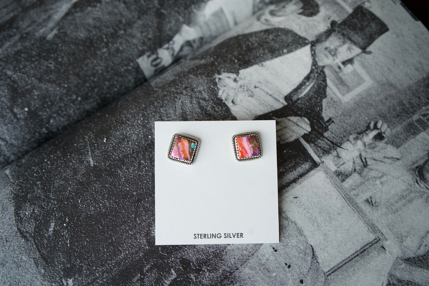 Square Turquoise Stud Earrings