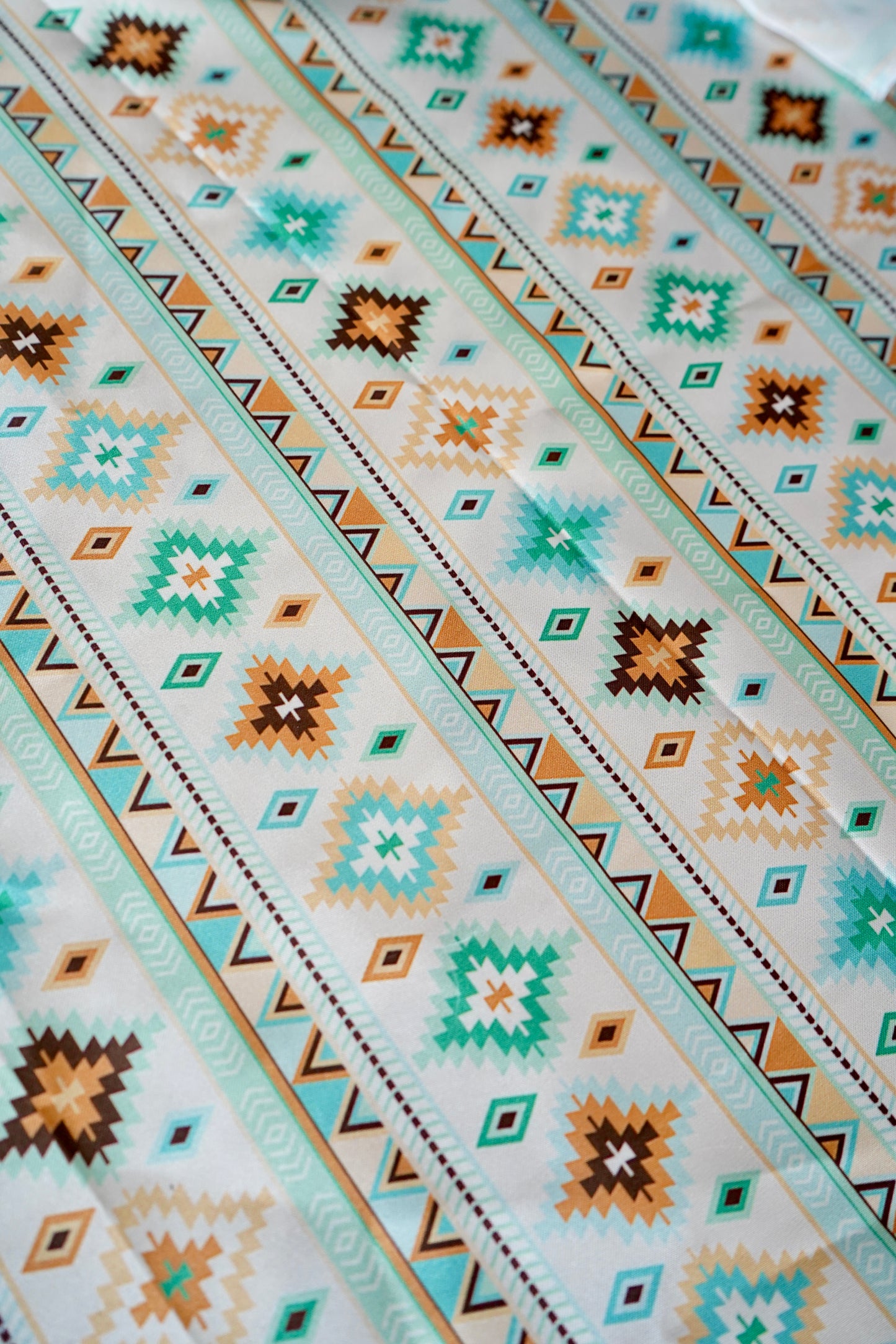 Mint & Tan Aztec Wild Rag