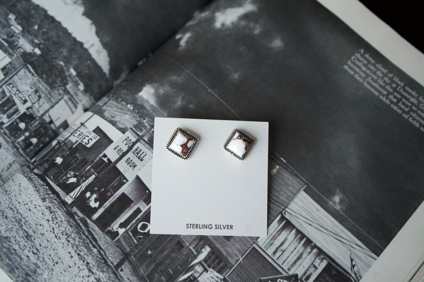 Square Turquoise Stud Earrings