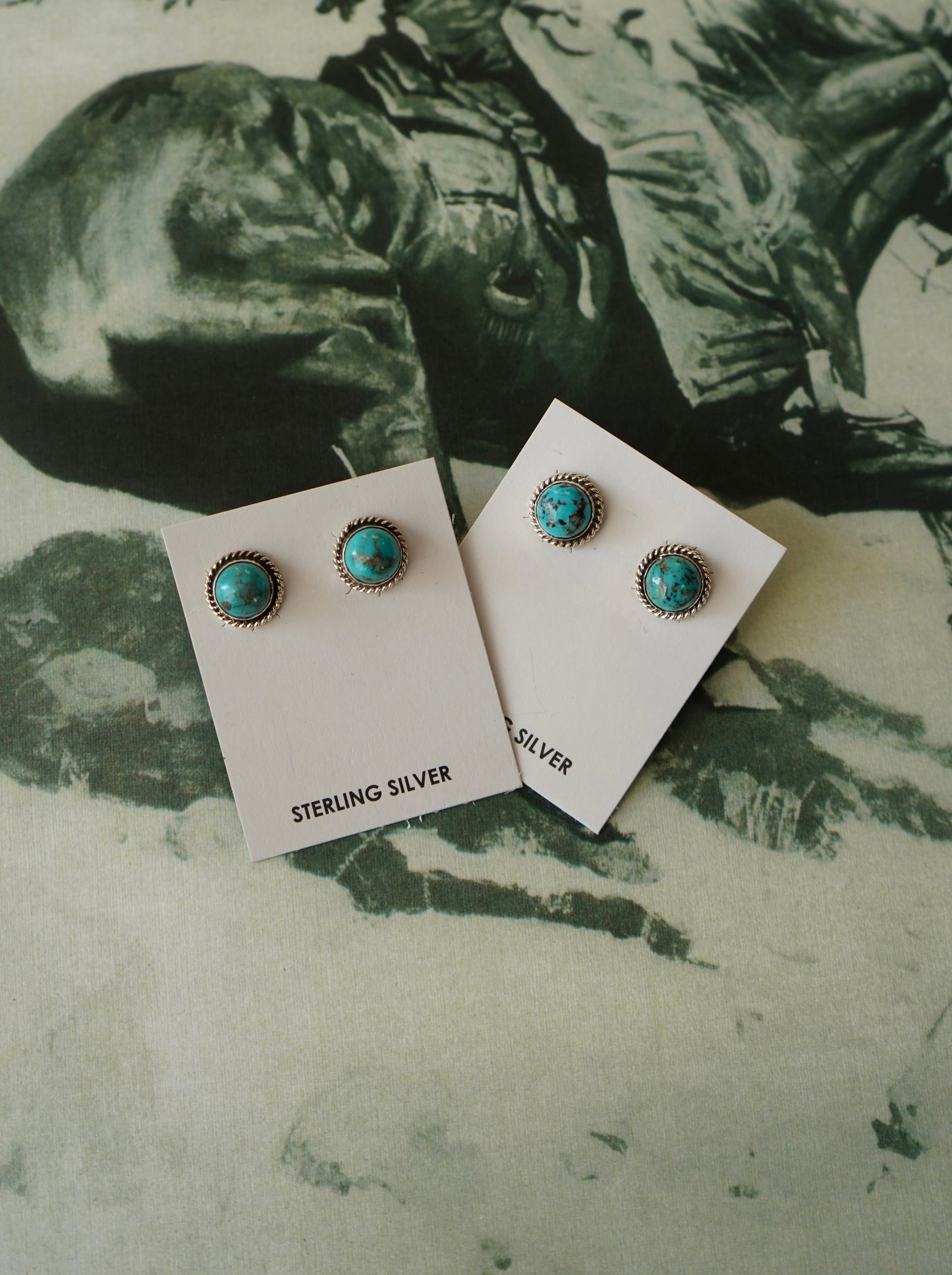 Esther White Round Stone Stud Earrings