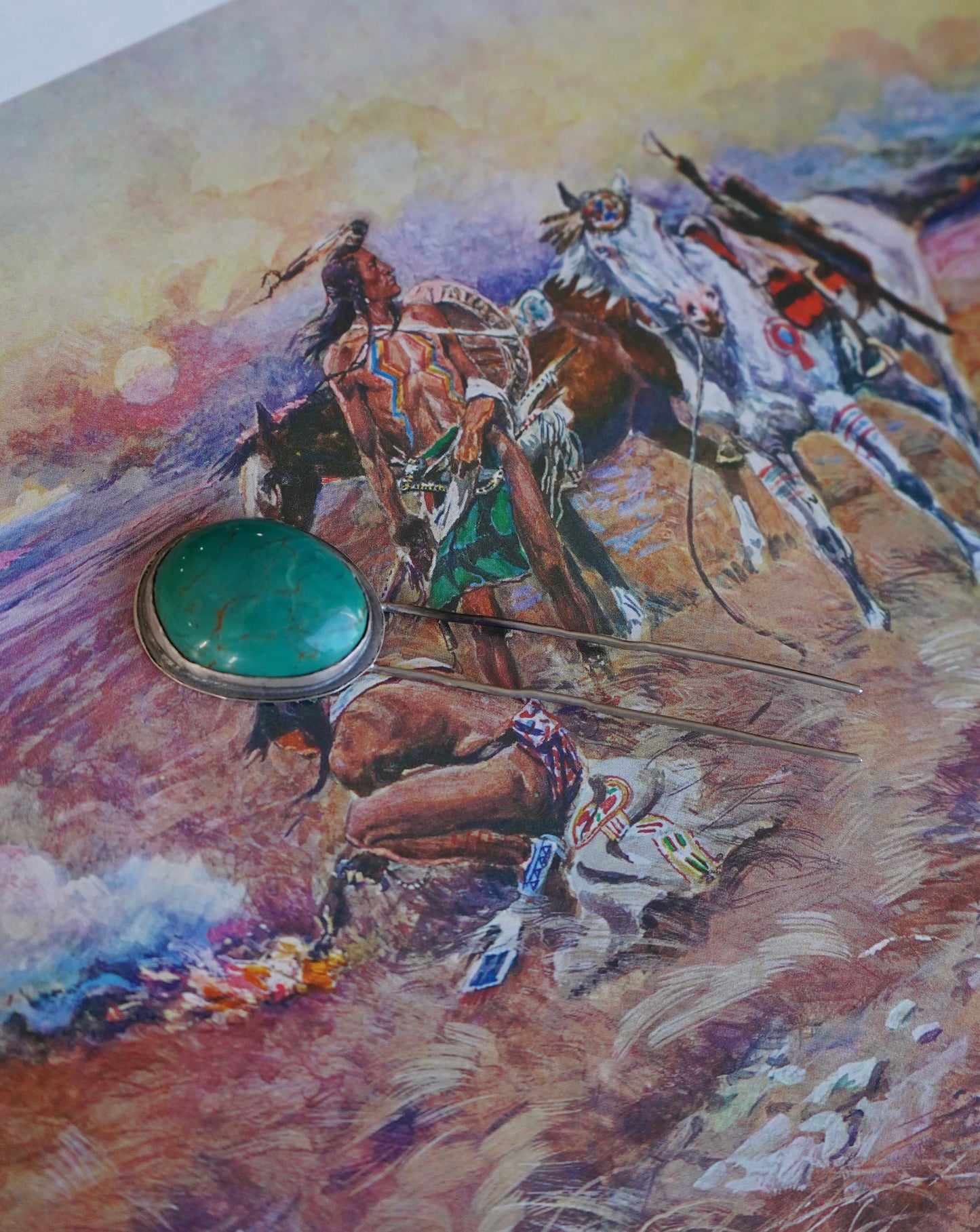 Tony Yazzie Thunder Mountain Turquoise Hair Pin