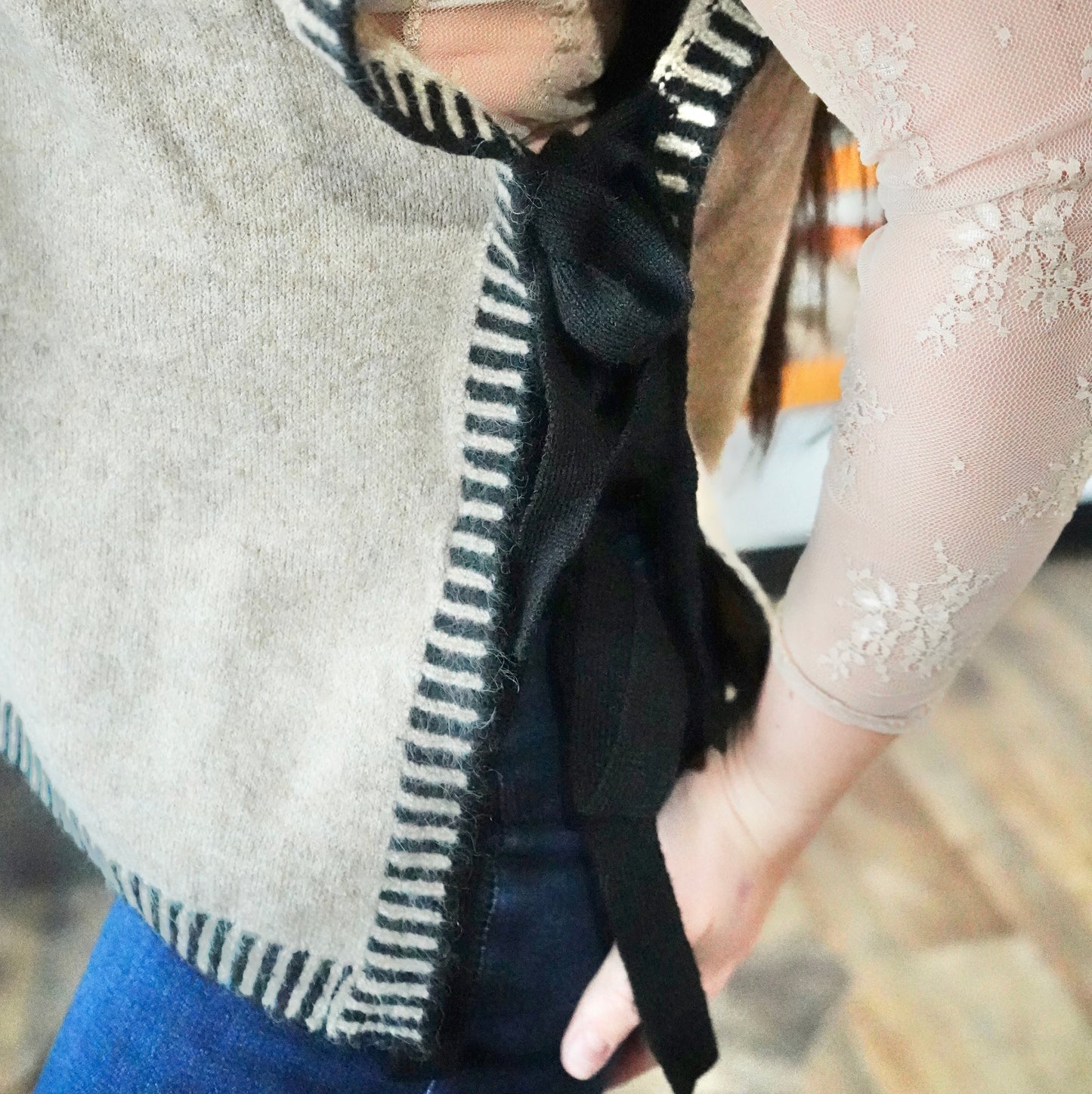Daisy Spade Sweater Vest w/ Side Knots