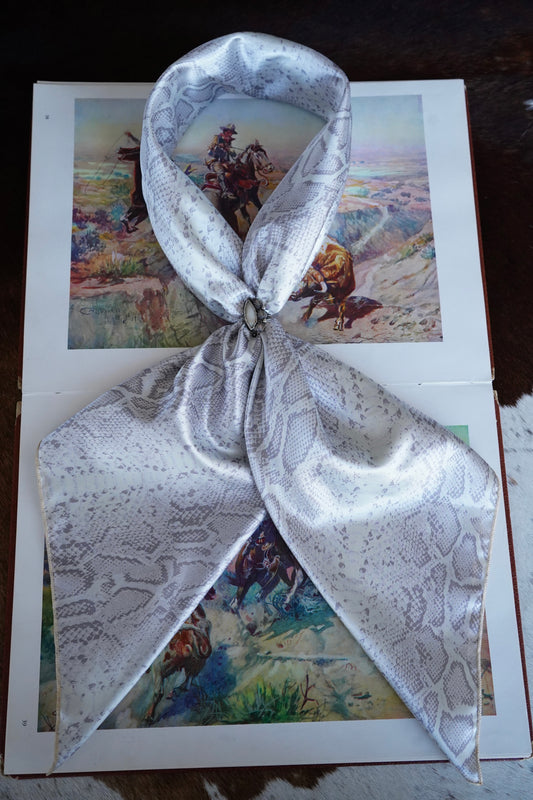 Beige Snakeskin Wild Rag