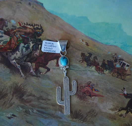 Turquoise Cactus Pendant