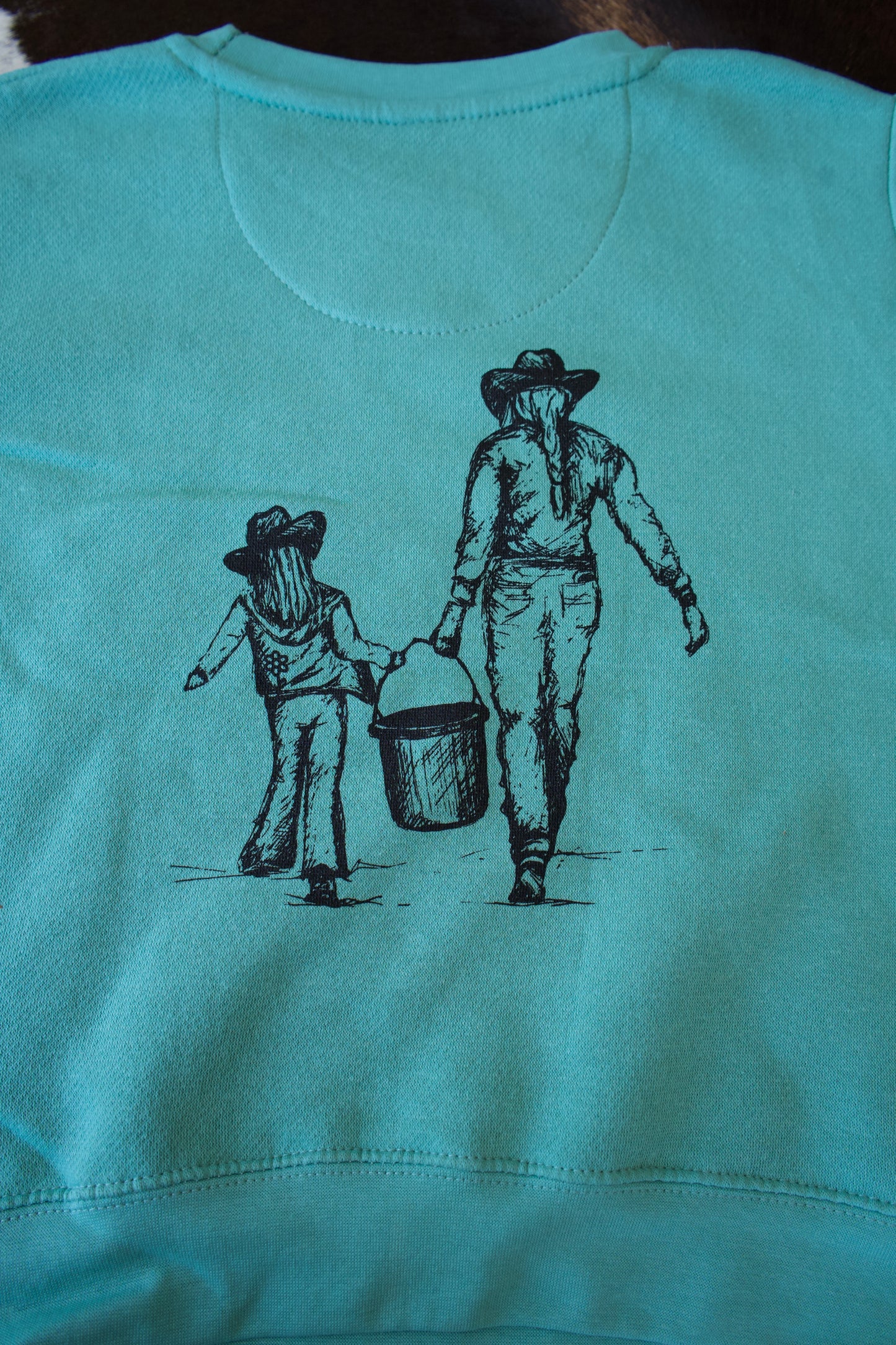 Grew Up - Youth Turquoise Crewneck