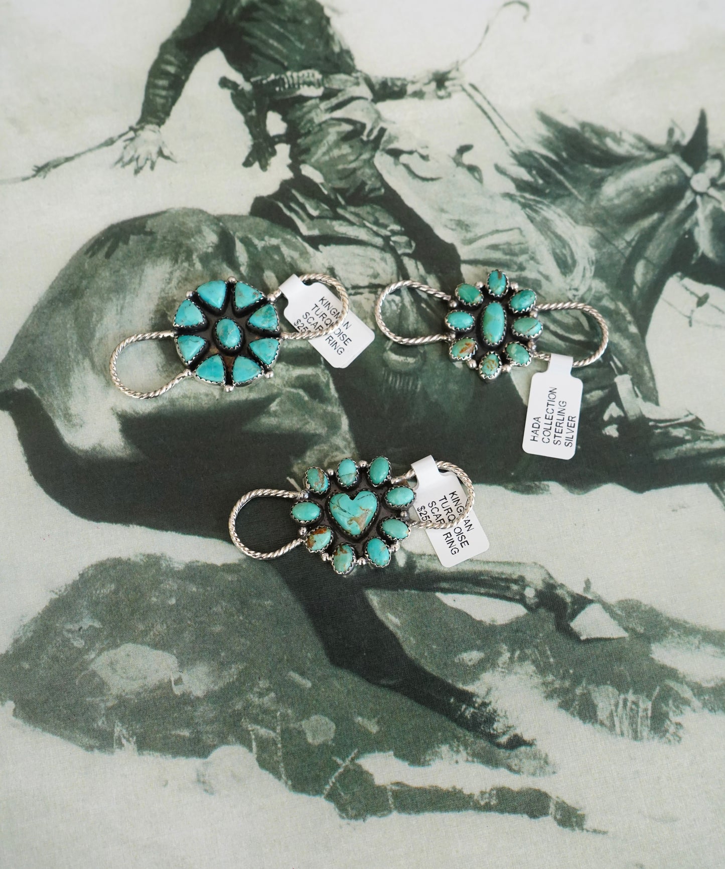 Kingman Turquoise Scarf Sliders