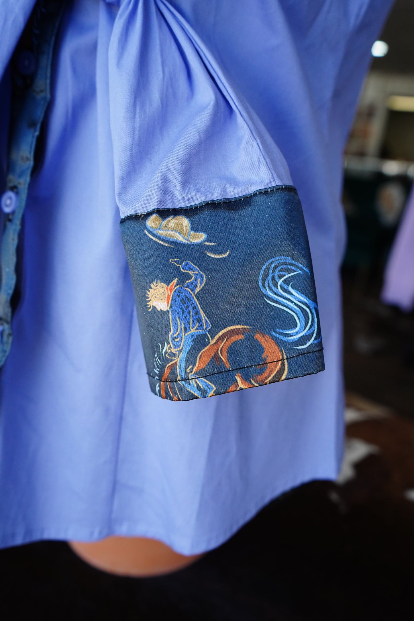 L - Lilac Cotton w/ Smokey Buckers Button Down