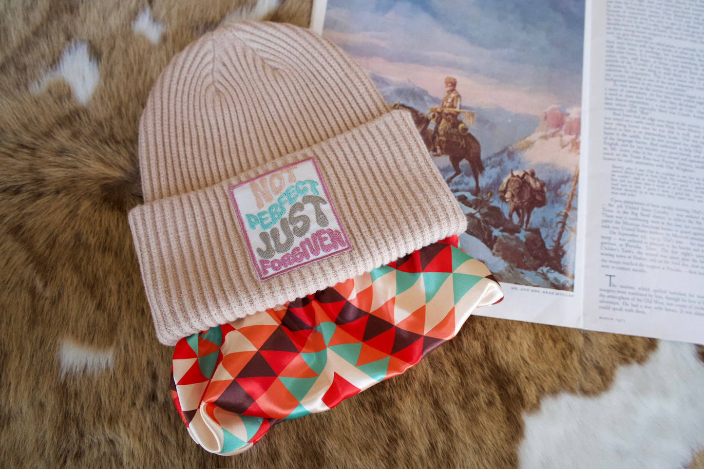 Powerful Patches on Satin Lined Beanies, Neckwarmers & Headbands