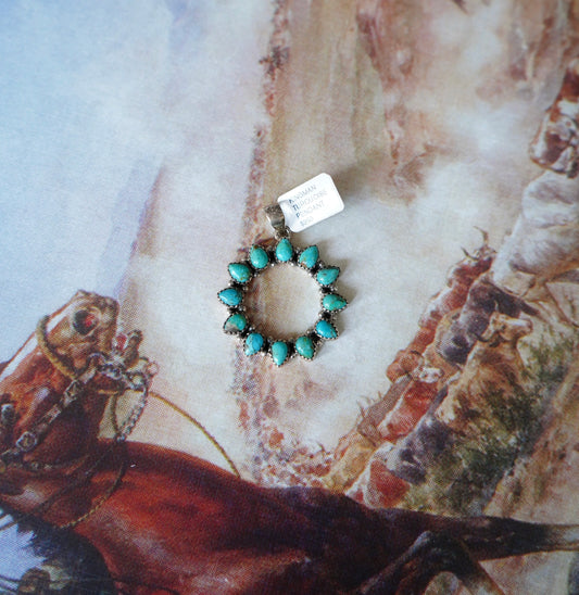 Turquoise Teardrop Infinity Pendant