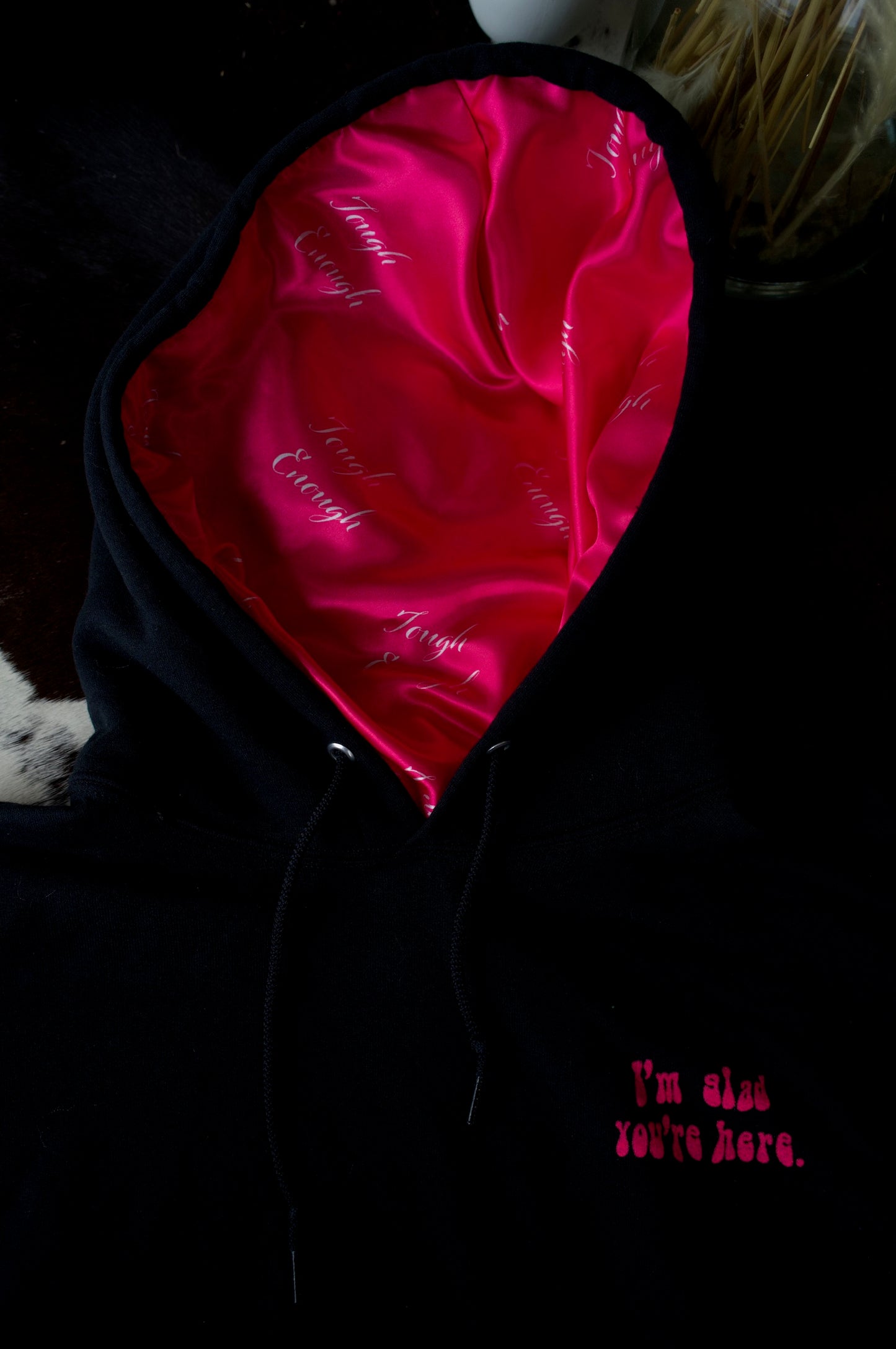 Glad You’re Here Satin Lined Hoodies