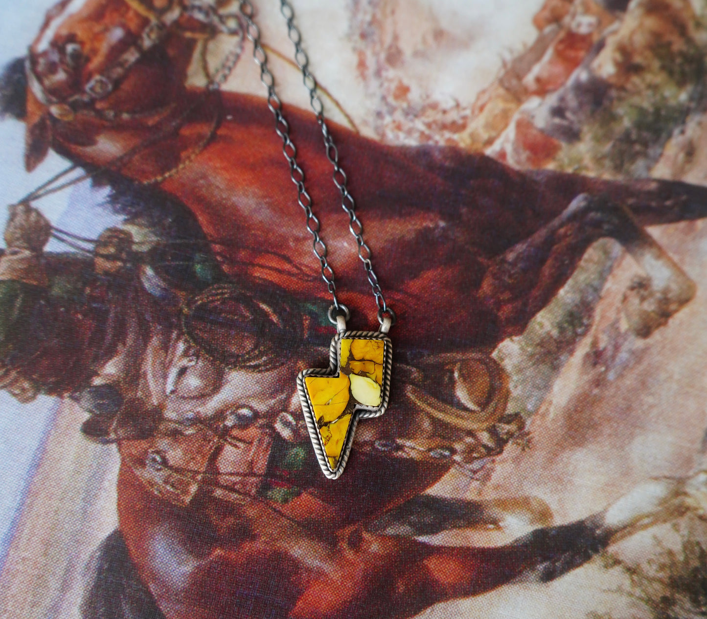 Turquoise Lightening Bolt Necklaces