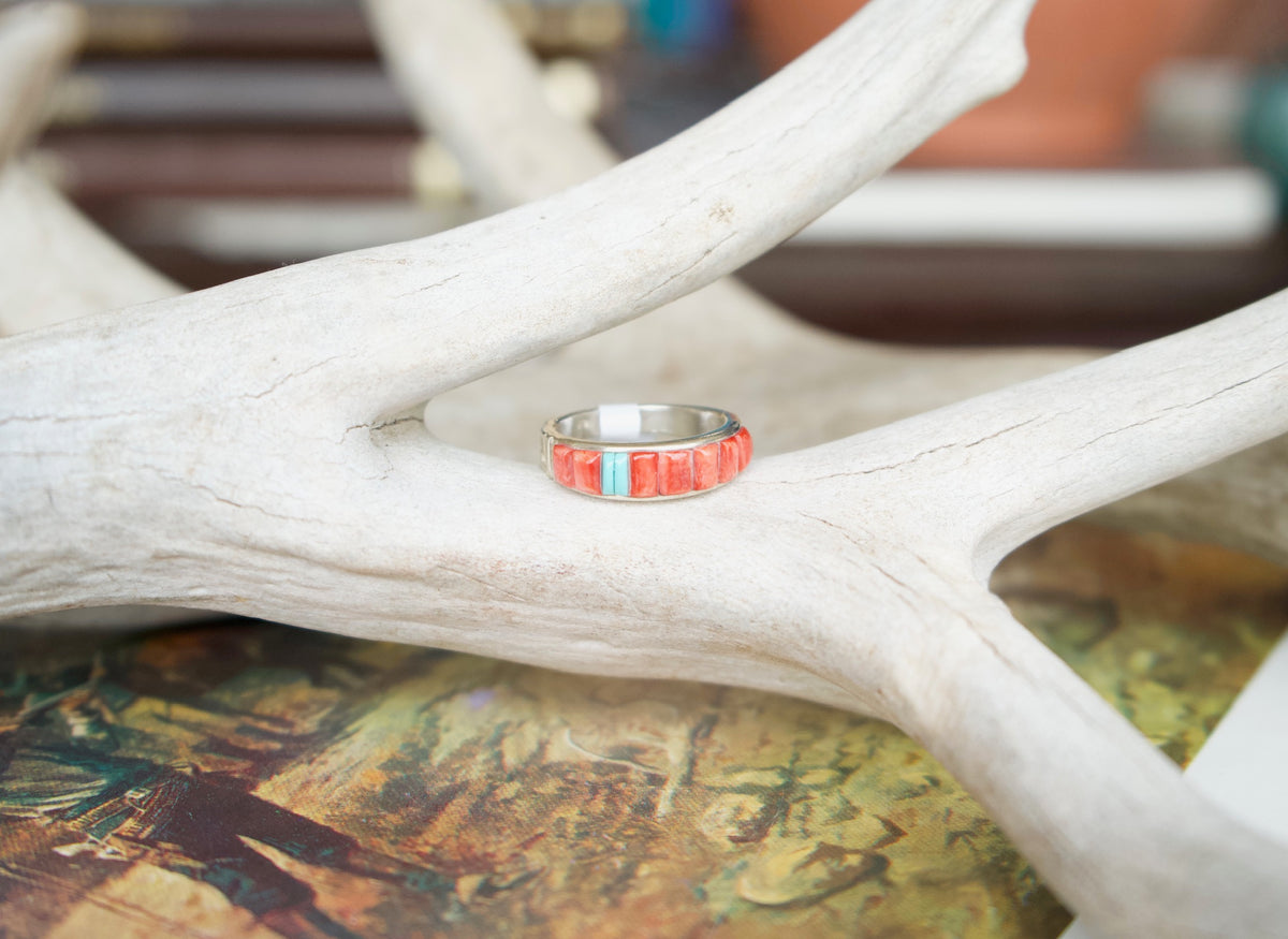 Turquoise Rectangle Bar Rings