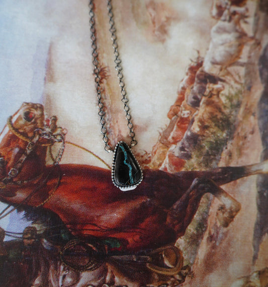 Scott Skeets Blackjack Teardrop Necklace